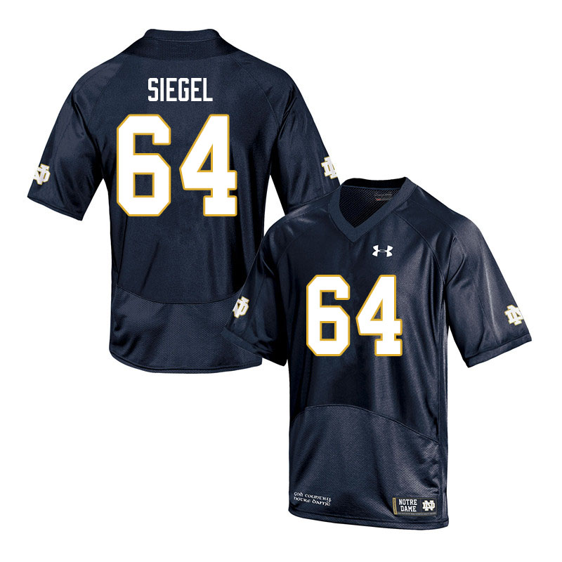 Men #64 Max Siegel Notre Dame Fighting Irish College Football Jerseys Sale-Navy